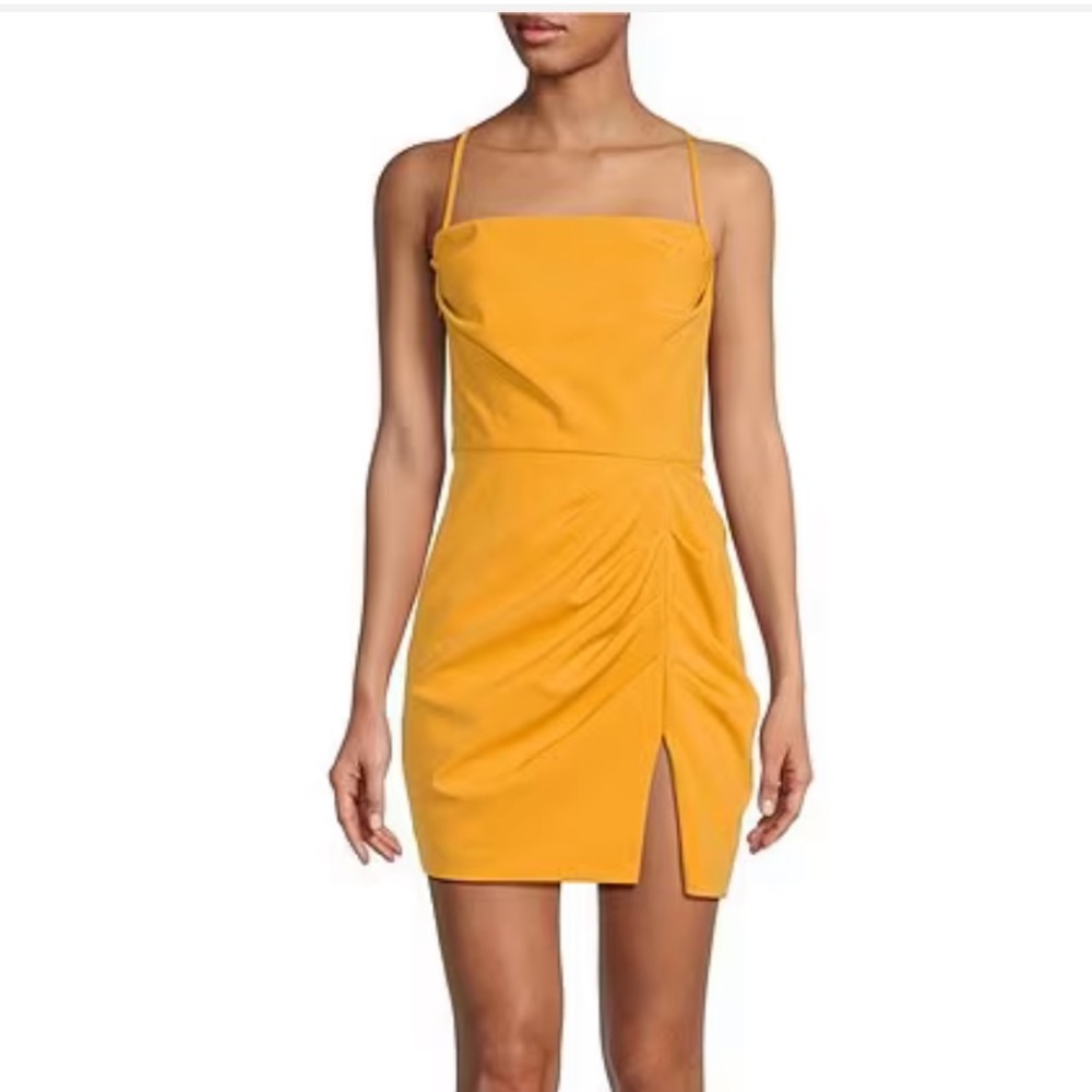 🔴 orange yellow Mini dress